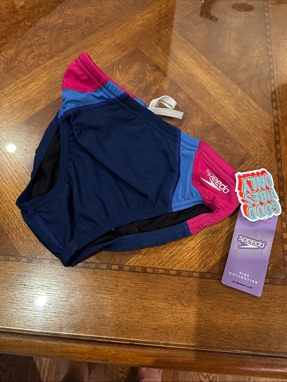 Speedo Navy, Pink & Light Blue Kids Swim Trunks
